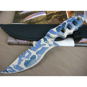 Blue Version Four Holes Jungle Knife Military Knife with ABS Handle UDTEK00463